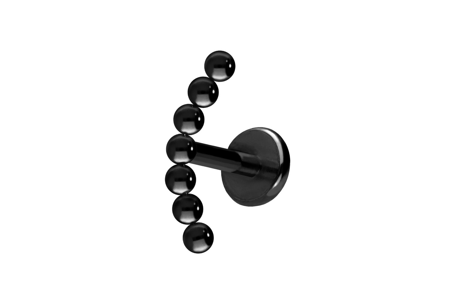 Titan Labret Piercing mit Push Fit 7 KUGELN